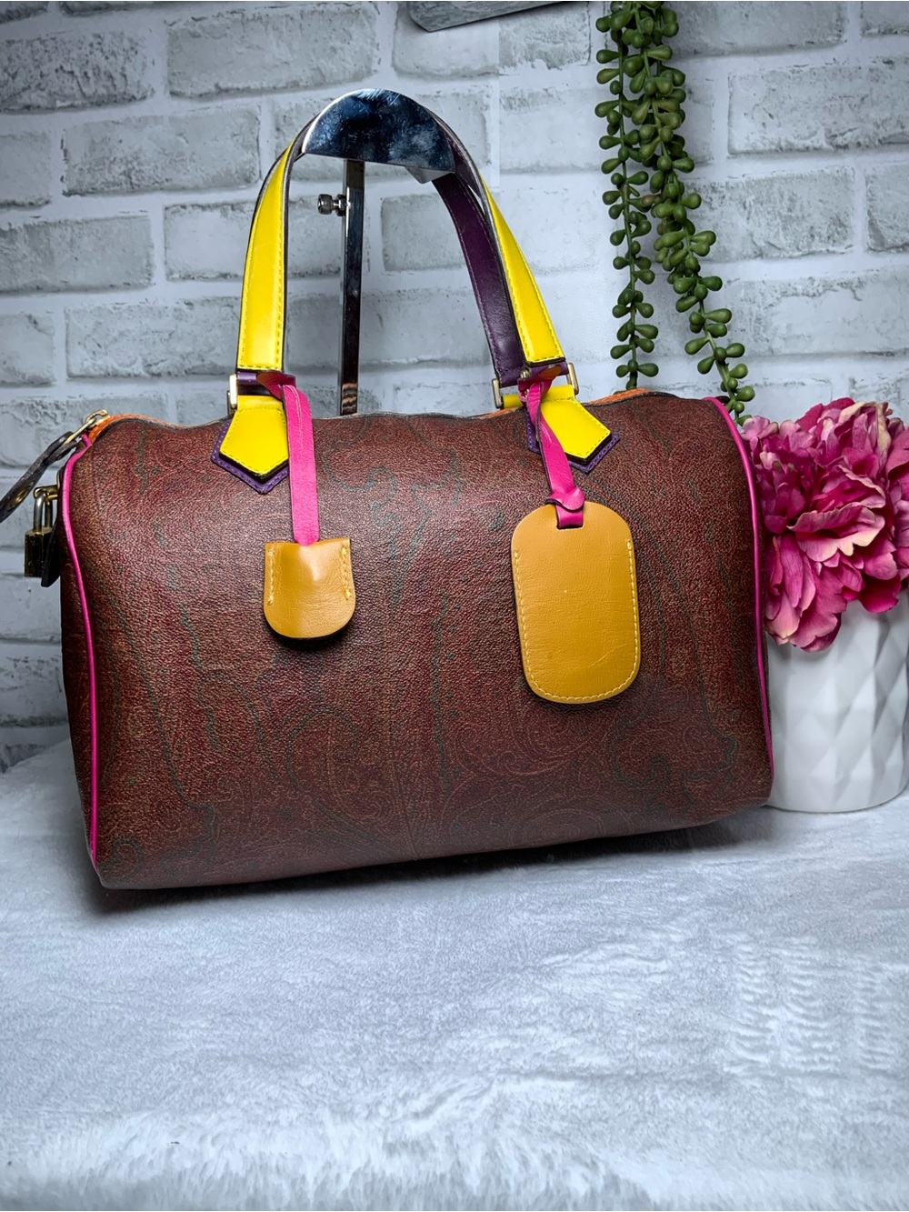 Etro Boston Bag WITH Lock and Key